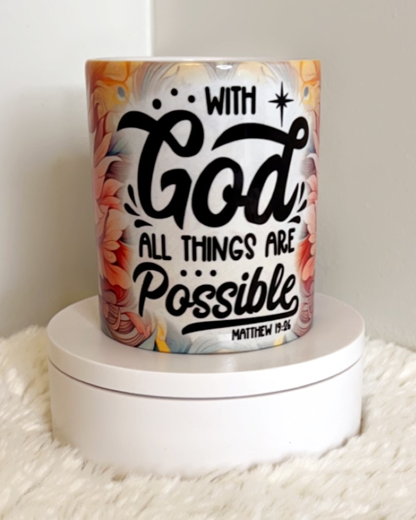 With God All Things Are Possible Mug & Coaster Set